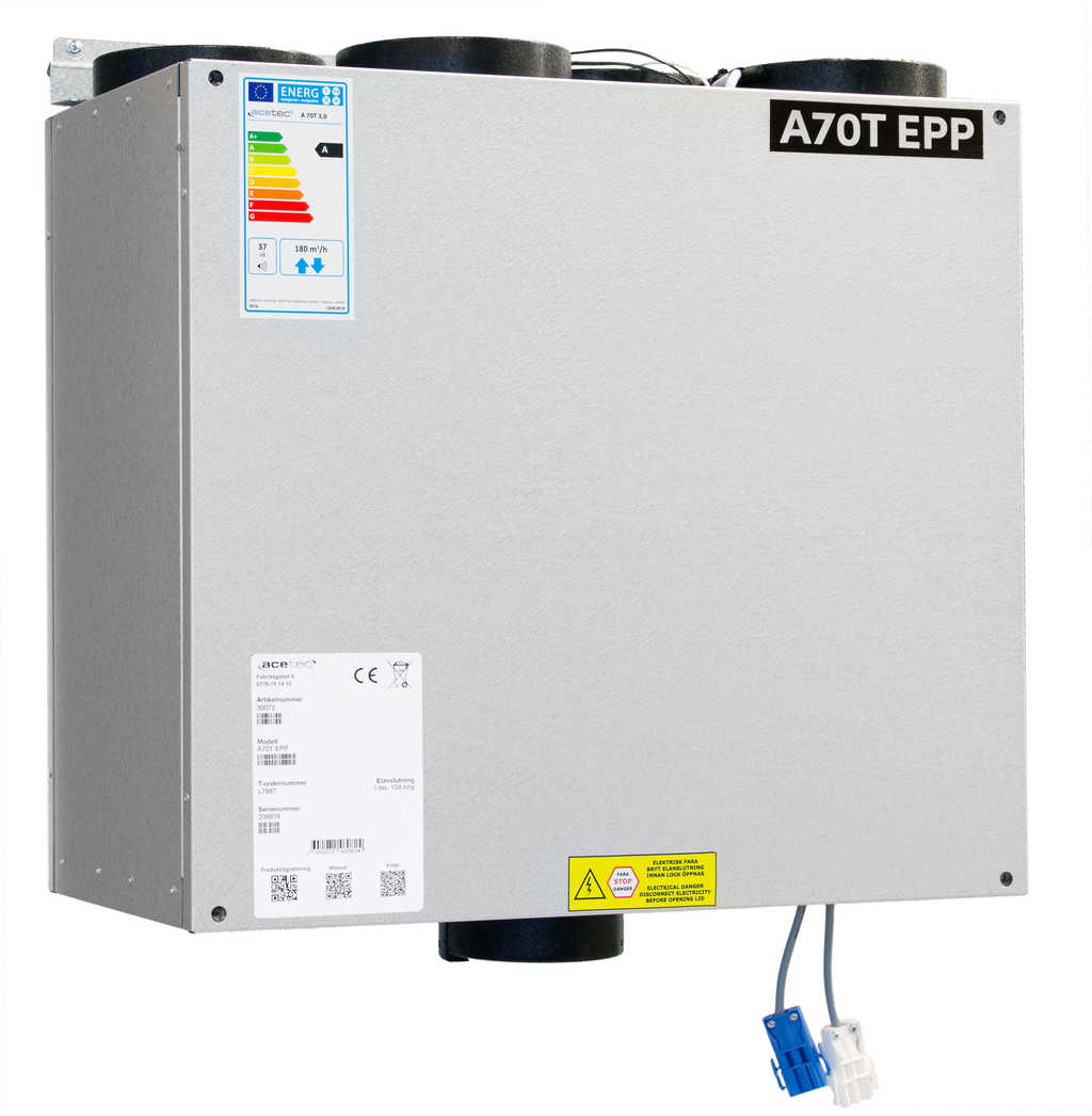 Filter passar till Acetec ventilationsaggregat A70T.