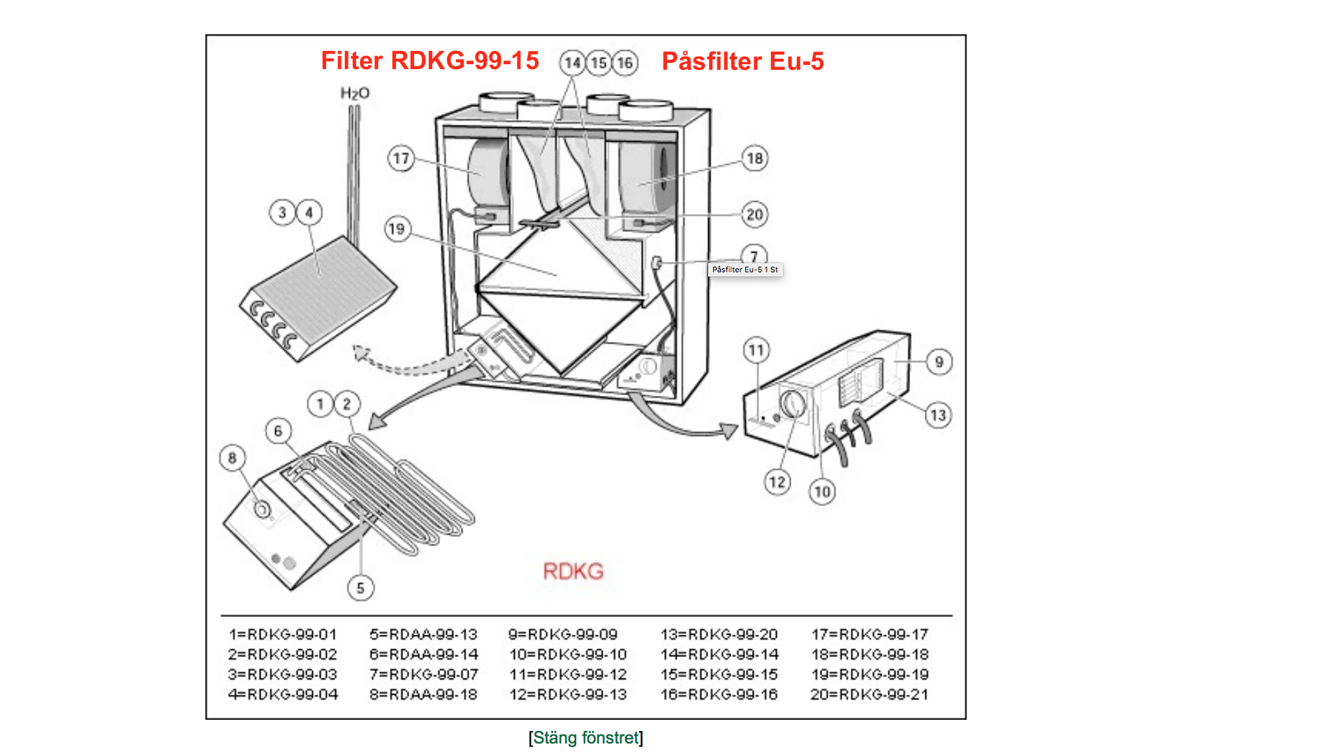 Filter RDKG-99-15 påsfilter